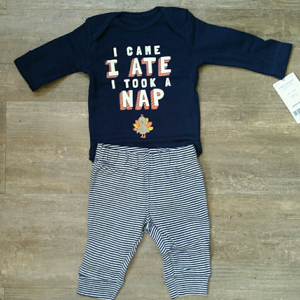 NWT Carter's 2-Pc Thanksgiving Bodysuit Pant Set
